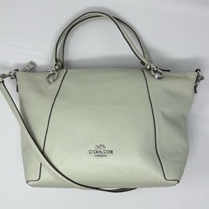 Coach Kasey Satchel Shoulder Bag with Adjustable Strap, in sage green.